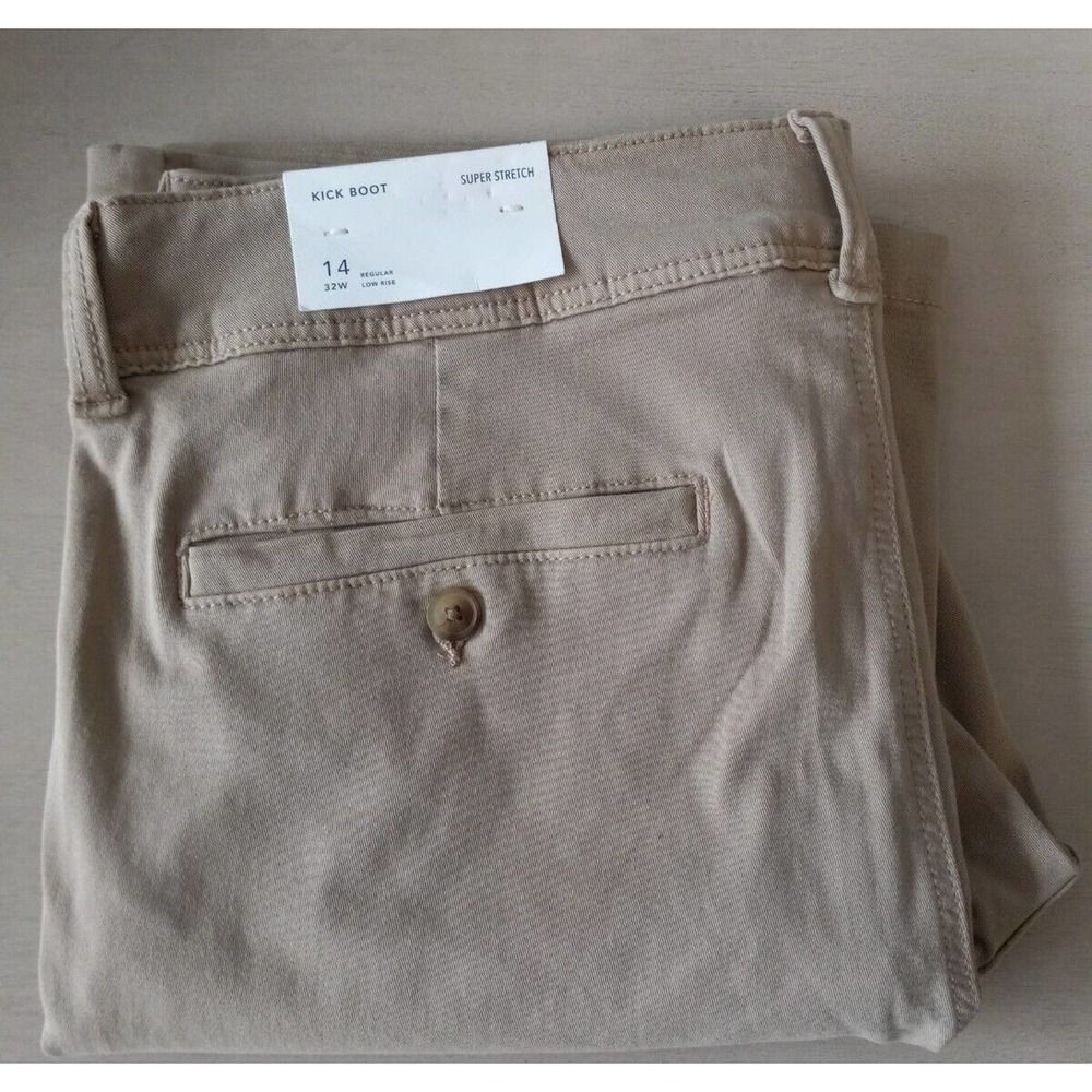 American Eagle Womens Pants Kick Boot Khaki Stretch Size 14 Reg Lowrise